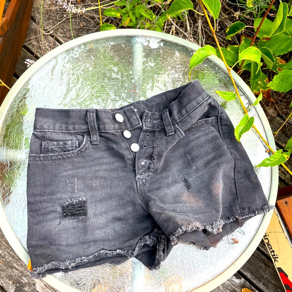 OLD NAVY Black Ripped Jean Shorts